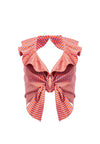 DANNETTE RFFLE TIE FT CROP TOP-ALICE + OLIVIA
