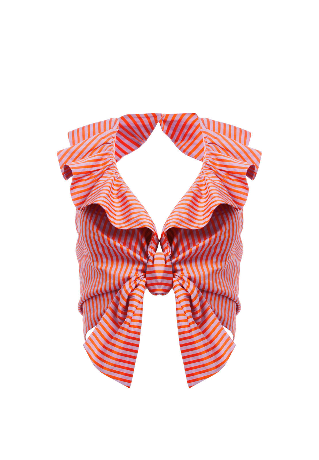DANNETTE RFFLE TIE FT CROP TOP-ALICE + OLIVIA