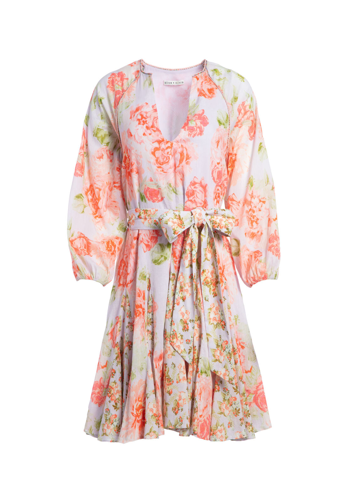 PALI V NK GODET DRESS W TIE-ALICE + OLIVIA
