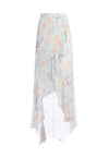 CAILY RUFFLED MOCK WRAP SKIRT-WATER PETAL VENUS BLUE/MULTI-ALICE + OLIVIA