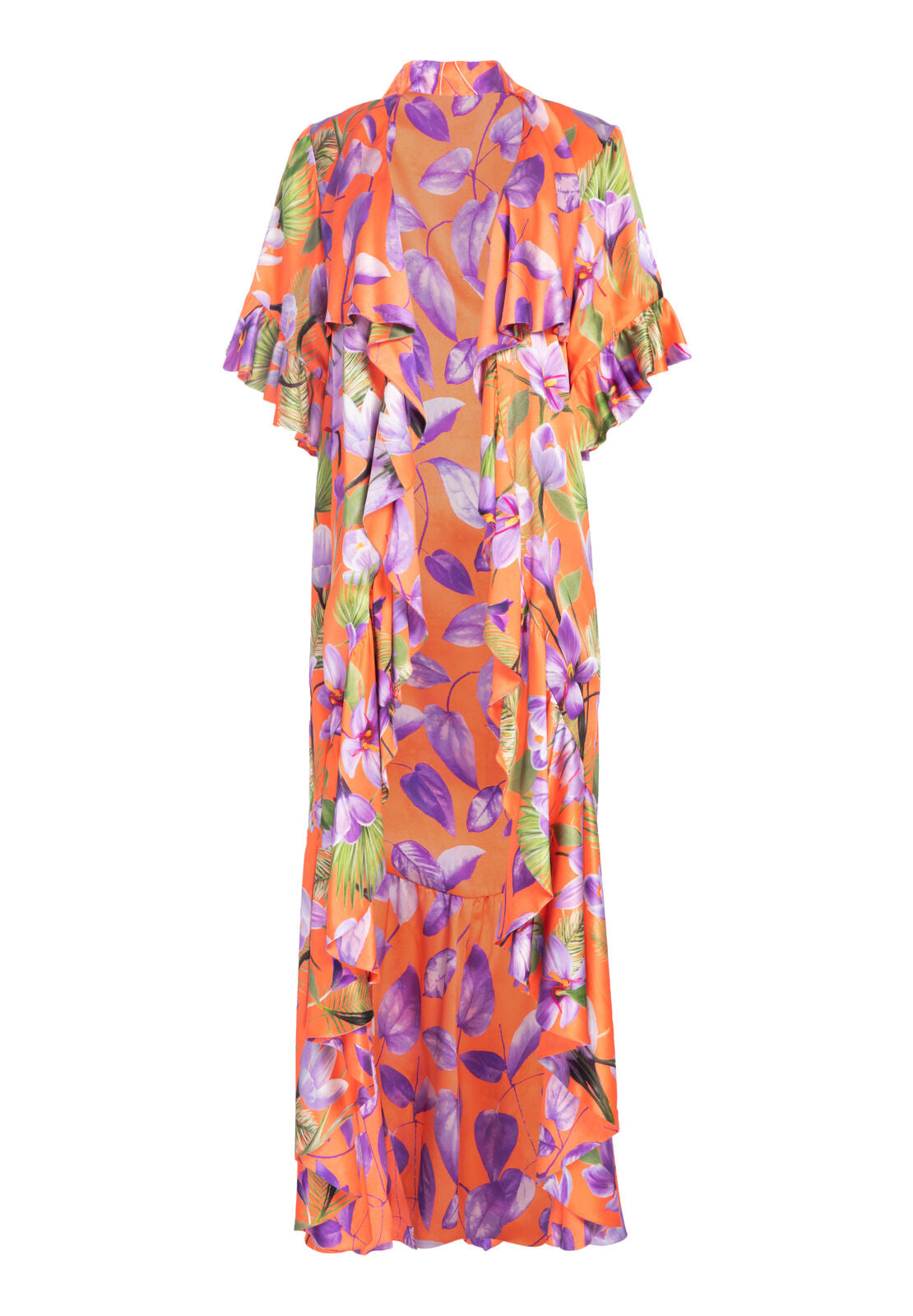 DANDI RVRSBL LNG RUFFLE KIMONO-FLORAL PALM CORAL/MULTI-ALICE + OLIVIA