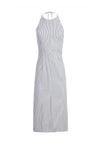ILLA HALTER ALINE MIDI DRESS-SAPPHIRE/WHITE-ALICE + OLIVIA