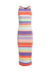 JENNER STRPD CRW NK SLIM DRESS-MULTI-ALICE + OLIVIA