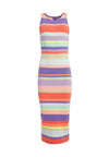 JENNER STRPD CRW NK SLIM DRESS-MULTI-ALICE + OLIVIA