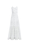 MEG EMBR PINTCK BTN DWN MXI DR-OFF WHITE-ALICE + OLIVIA