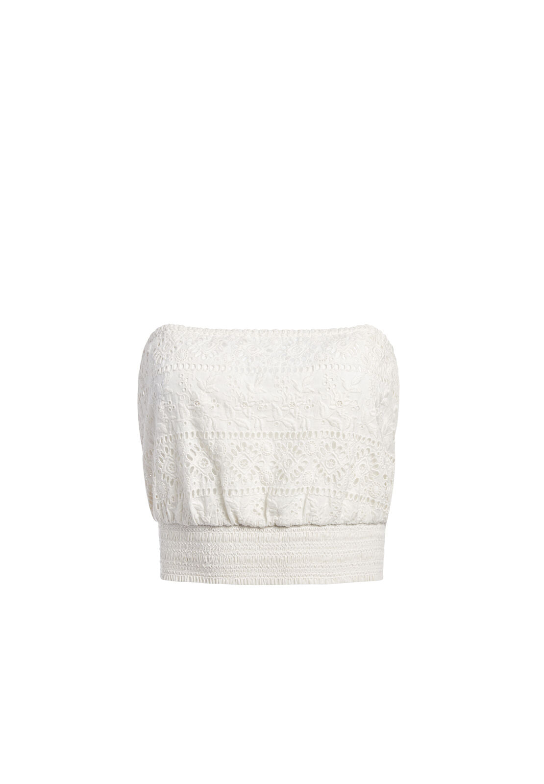 RAEGAN SMCKD EYELT EMB TBE TOP-OFF WHITE-ALICE + OLIVIA