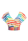 CASANDRA TRD RFL SMCK WST BLSE-RAINBOW STRIPE-ALICE + OLIVIA