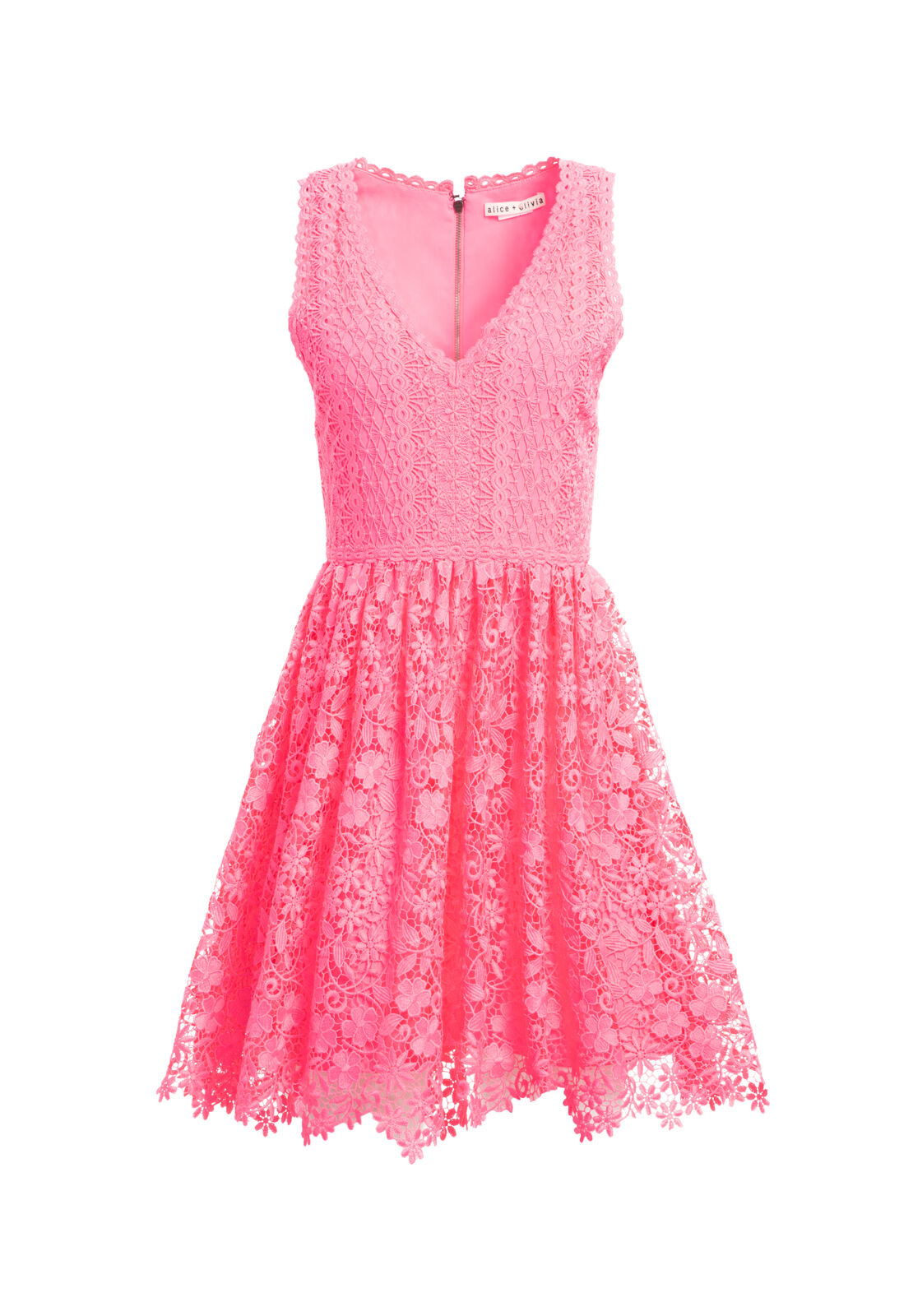 IRIS V NK GATHERED DRESS-Black-ALICE + OLIVIA