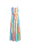 JANAN SPGHT STR MID PEASNT DRE-RAINBOW STRIPE-ALICE + OLIVIA