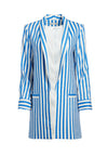 KYLIE EASY SHAWL COLLAR JKT-IMPERIAL BLUE/CREAM STRIPE-ALICE + OLIVIA