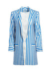 KYLIE EASY SHAWL COLLAR JKT-IMPERIAL BLUE/CREAM STRIPE-ALICE + OLIVIA