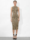 DELORA FITTED MOCK NECK DRESS-TEXTURED LEOPARD-ALICE + OLIVIA
