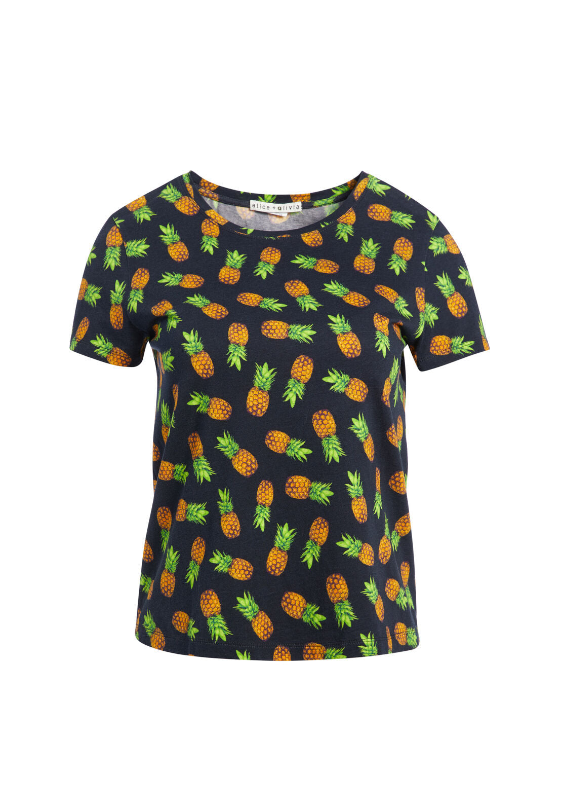RYLYN CREW NK TOP-PINEAPPLE BLACK-ALICE + OLIVIA