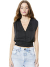LORRETTA SMOCKED SLEEVELESS TOP-Black-ALICE + OLIVIA