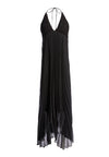 LARIETTE PLEATED RUFFLE MIDI DRESS-Black-ALICE + OLIVIA
