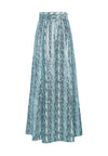 SOSIE LEATHER MIDI SKIRT-DUSTY AQUA/BLACK-ALICE + OLIVIA