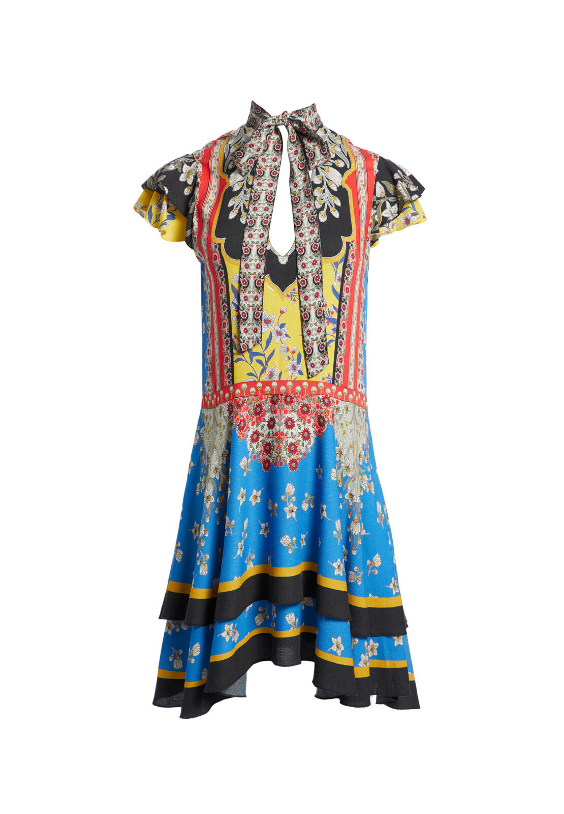 MOORE FLUTTER SLEEVE MINI DRESS-PALACE DAFFODIL-ALICE + OLIVIA