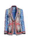 MACEY METALLIC NOTCH COLLARED BLAZER-BLACK/LIGHT GOLD-ALICE + OLIVIA