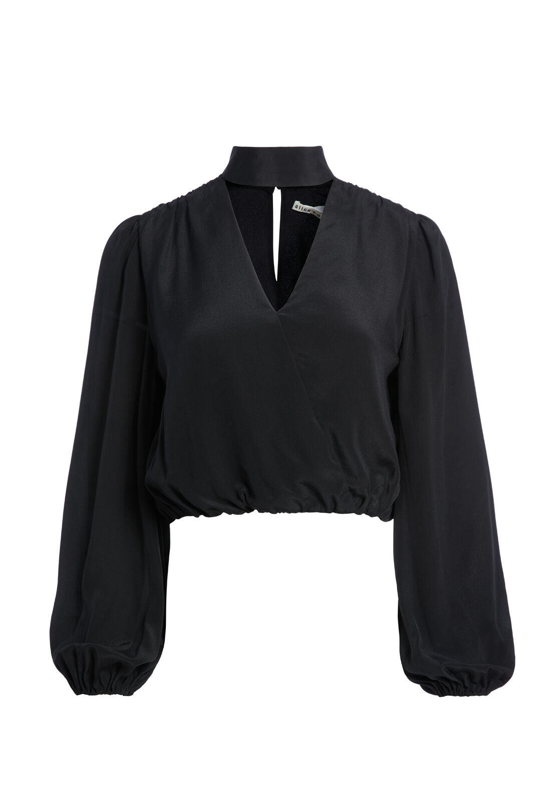 LUBA BLOUSON SLEEVE CROP TOP-ALICE + OLIVIA