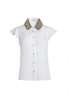 WILLA CRYSTAL PLACKET TOP-WHITE/SILVER-ALICE + OLIVIA