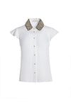 WILLA CRYSTAL PLACKET TOP-WHITE/SILVER-ALICE + OLIVIA