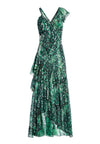 SHANEL ANIMAL PRINT MAXI DRESS-BLACK/EMERALD-ALICE + OLIVIA
