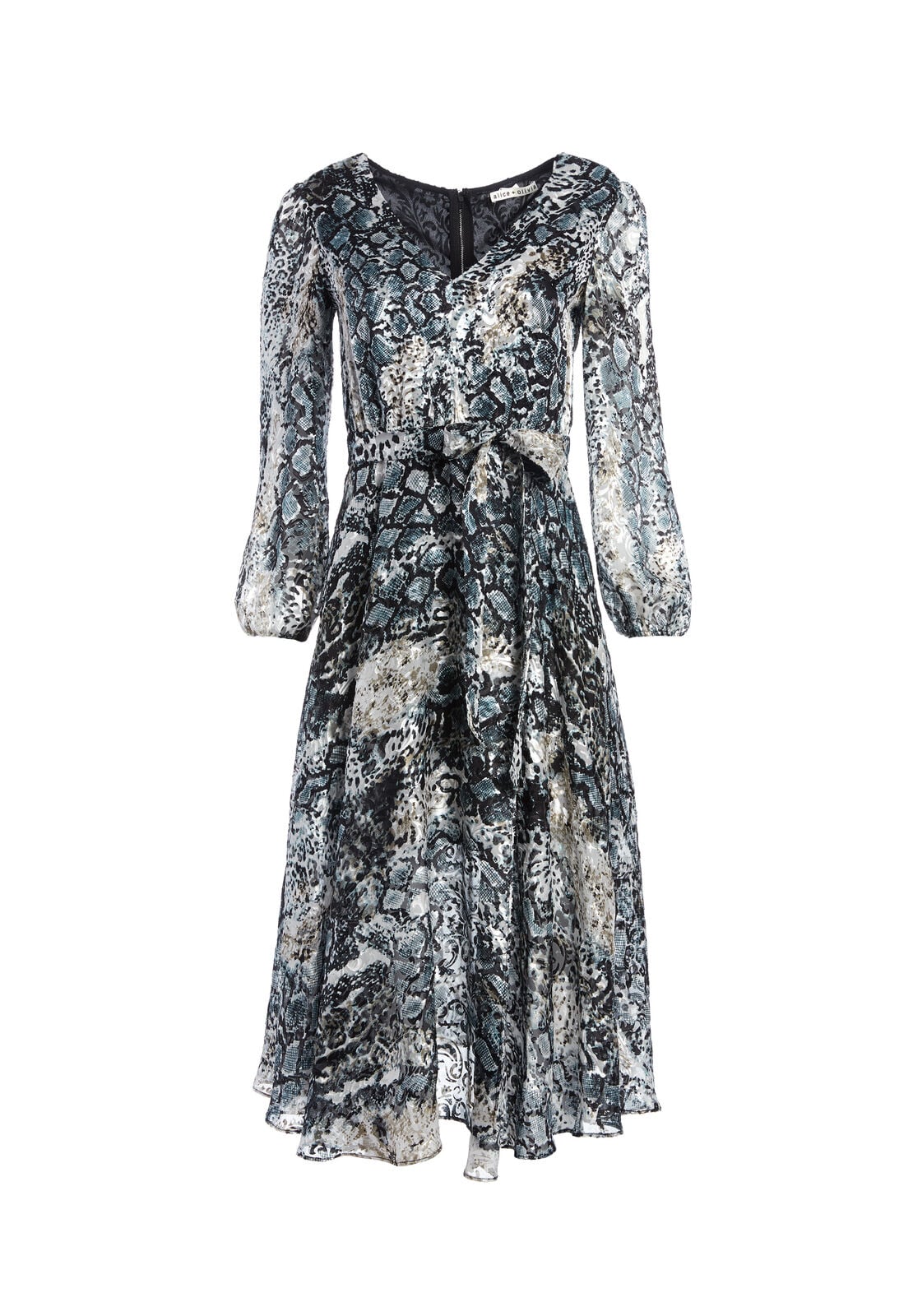 COCO ANIMAL PRINT MIDI DRESS-ALICE + OLIVIA
