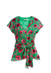 ESSIE FRONT TIE TOP-POPPY GARDEN EMERALD-ALICE + OLIVIA