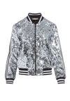 LONNIE SEQUIN CRPPED BMBER JKT-SILVER-ALICE + OLIVIA