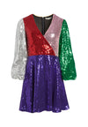 BLAZE SEQUIN COLOR BLOCK MINI DRESS-MULTI-ALICE + OLIVIA