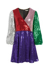 BLAZE SEQUIN COLOR BLOCK MINI DRESS-MULTI-ALICE + OLIVIA