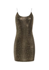 DELORA SNAKE SKIN MINI DRESS-GOLD MULTI-ALICE + OLIVIA