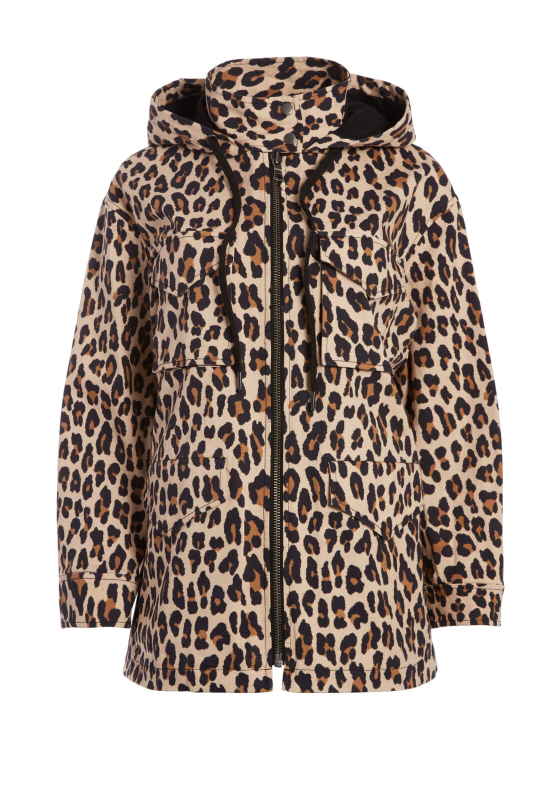 RUSSO HOODED PARKA-TEXTURED LEOPARD-ALICE + OLIVIA