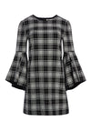 THYM TRUMPET SLEEVE TUNIC DRESS-BLACK/WHITE-ALICE + OLIVIA