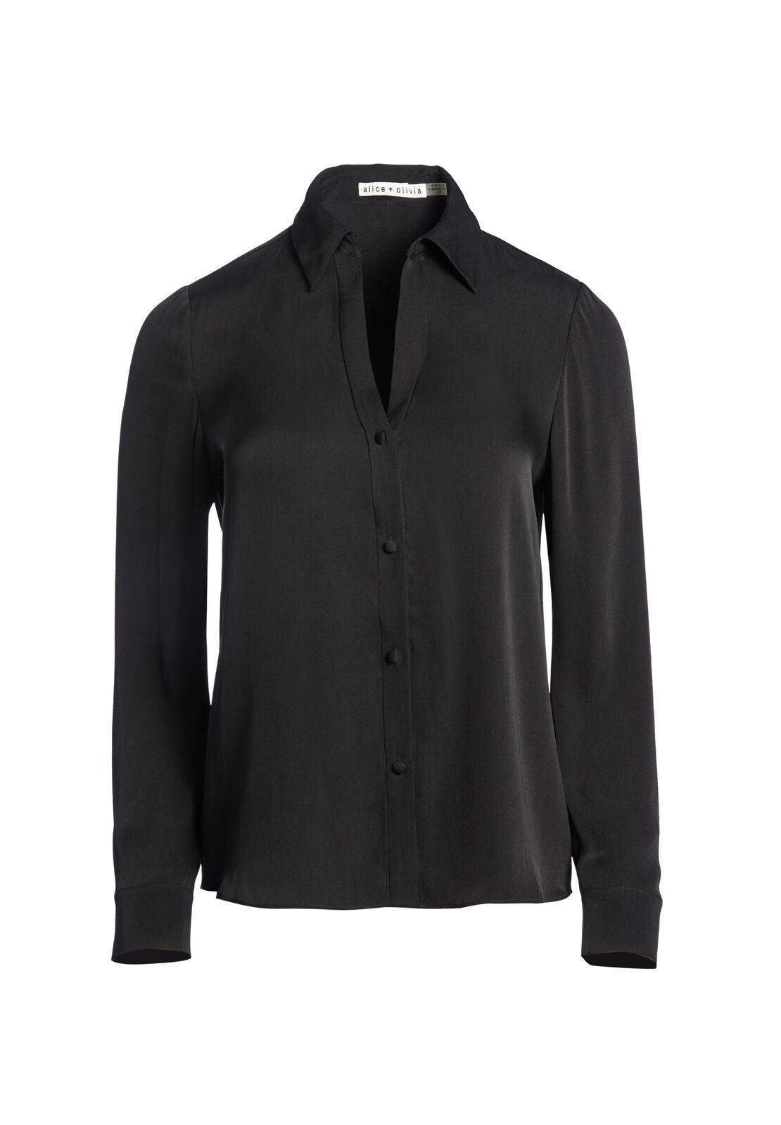 ELOISE BUTTON DOWN-Black-ALICE + OLIVIA