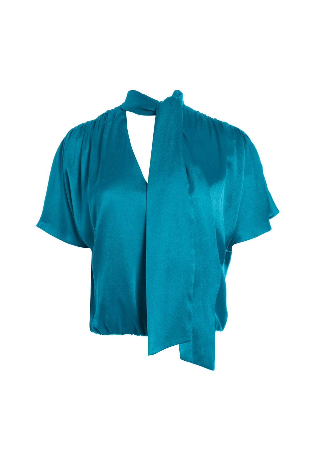 LIVVY TIE NECK WRAP TOP