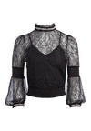 JEWEL CRYSTAL LACE BLOUSE-Black-ALICE + OLIVIA