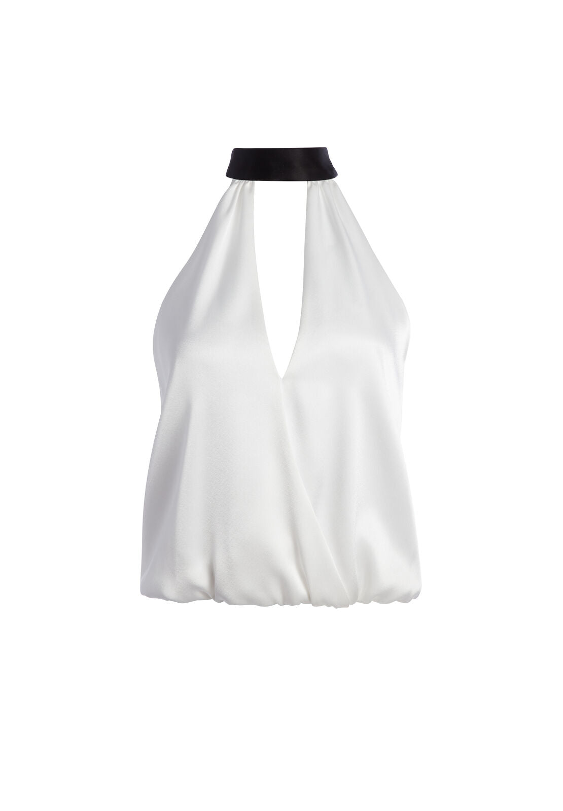 MARIS KEYHOLE HALTER TOP-WHITE/BLACK-ALICE + OLIVIA