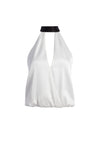 MARIS KEYHOLE HALTER TOP-WHITE/BLACK-ALICE + OLIVIA