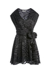 ESSIE ZEBRA PRINT MINI DRESS-LG TIGER BLACK/BLACK-ALICE + OLIVIA
