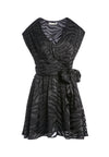 ESSIE ZEBRA PRINT MINI DRESS-LG TIGER BLACK/BLACK-ALICE + OLIVIA
