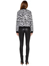 LONNIE SEQUIN BOMBER JACKET-LG TIGER SFT WHITE/BLACK-ALICE + OLIVIA