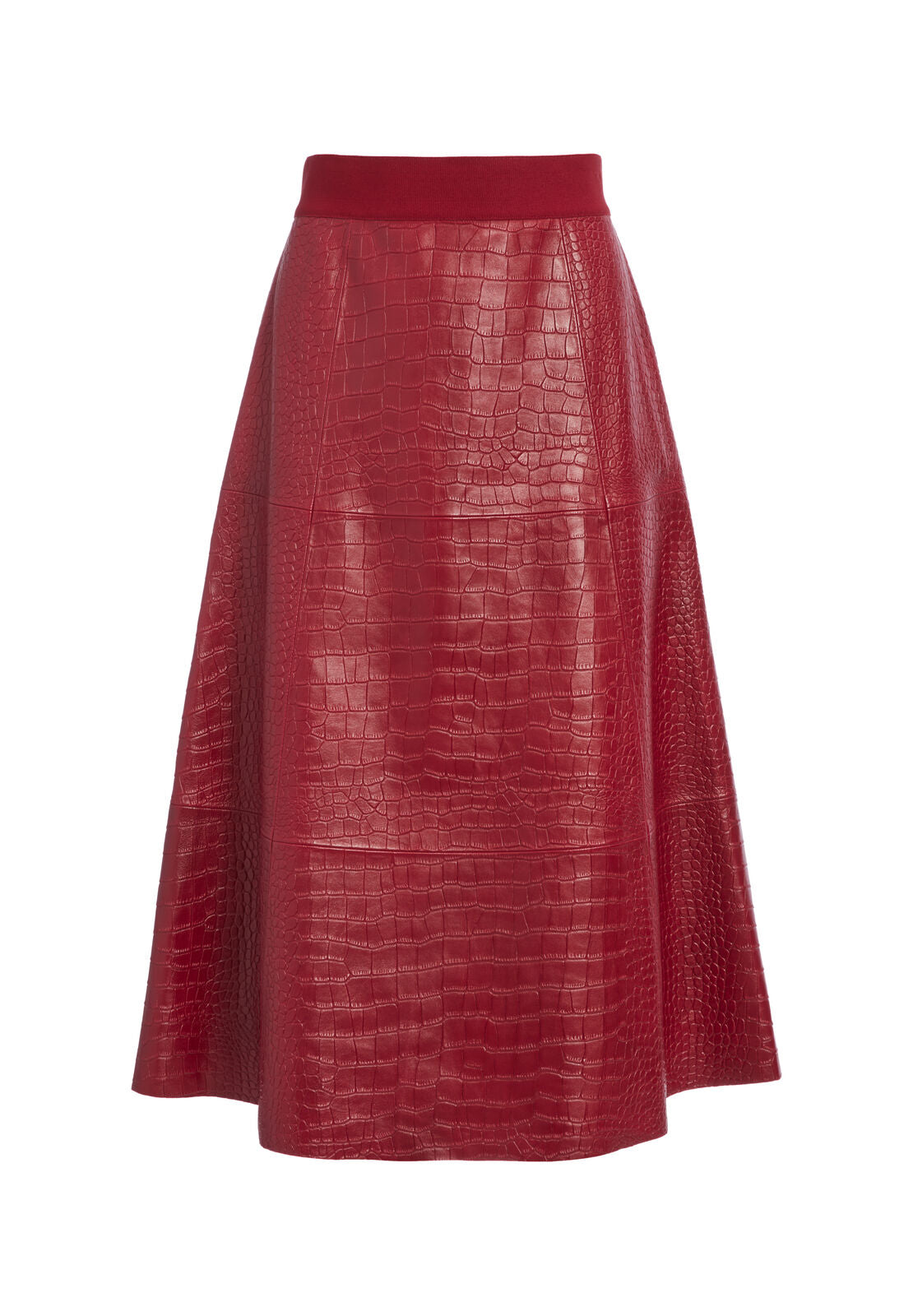 SOSIE CROC LEATHER MIDI SKIRT-ALICE + OLIVIA