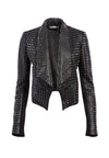 HARVEY STUDDED LEATHER JACKET-BLACK/SILVER-ALICE + OLIVIA