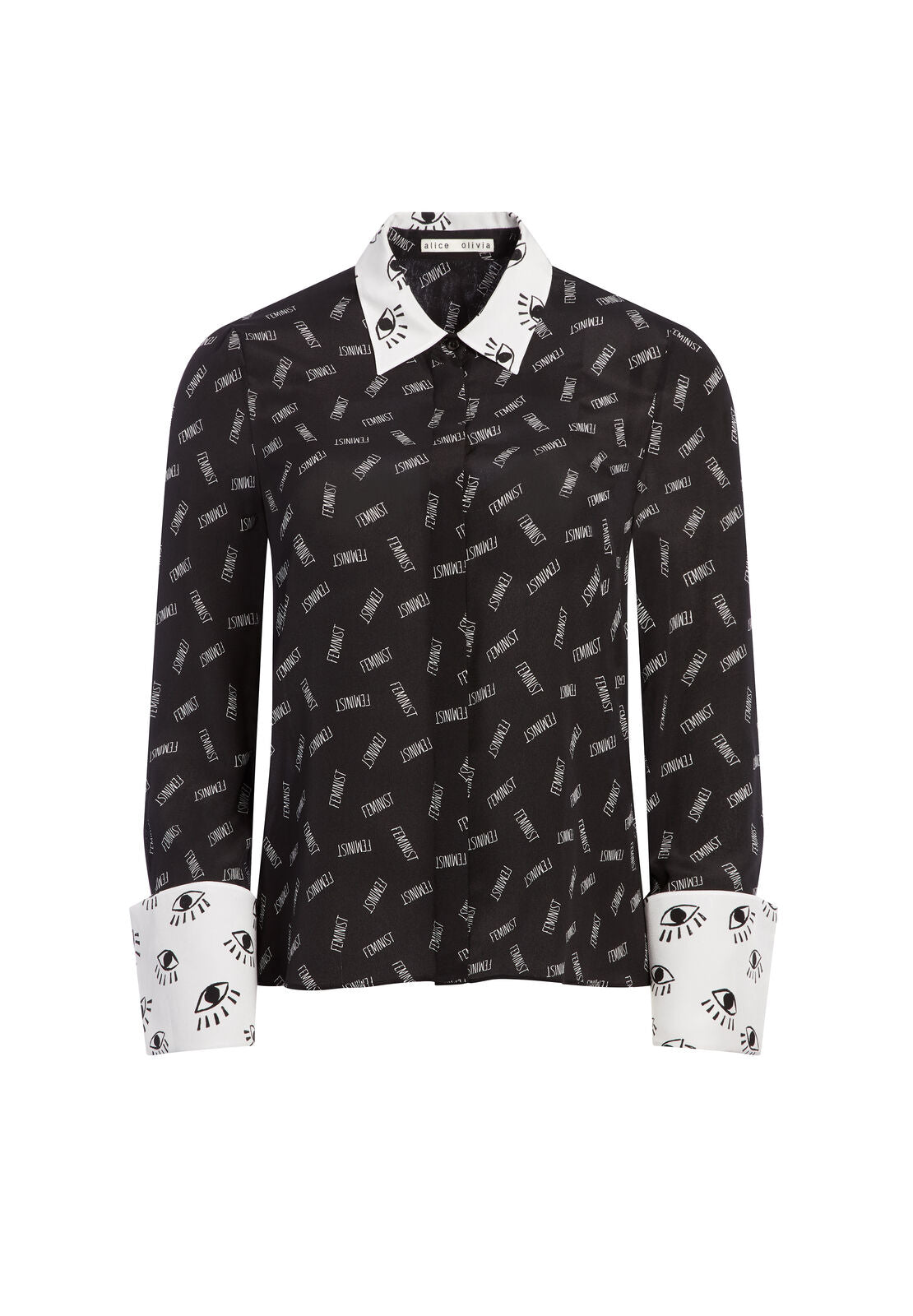 WILLA FEMINIST PLACKET TOP-ALICE + OLIVIA