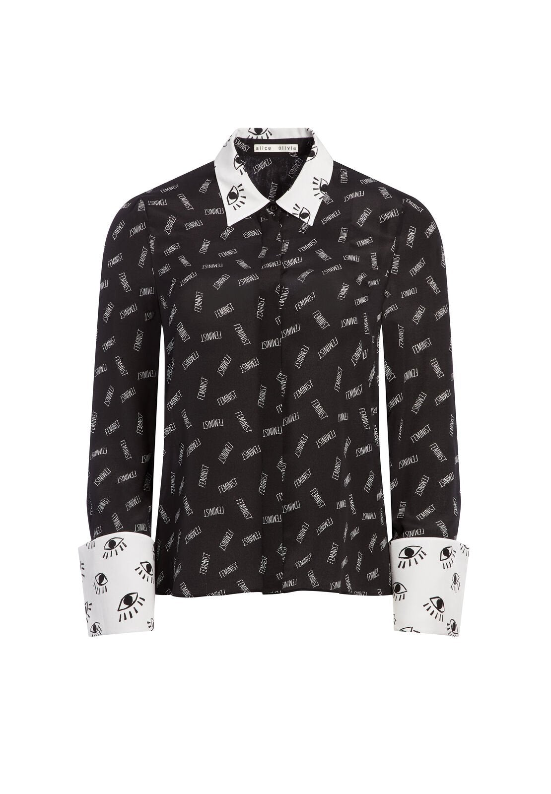 WILLA FEMINIST PLACKET TOP-ALICE + OLIVIA