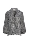 WILLA BLOUSON SLEEVE TOP-WHITE / BLACK-ALICE + OLIVIA