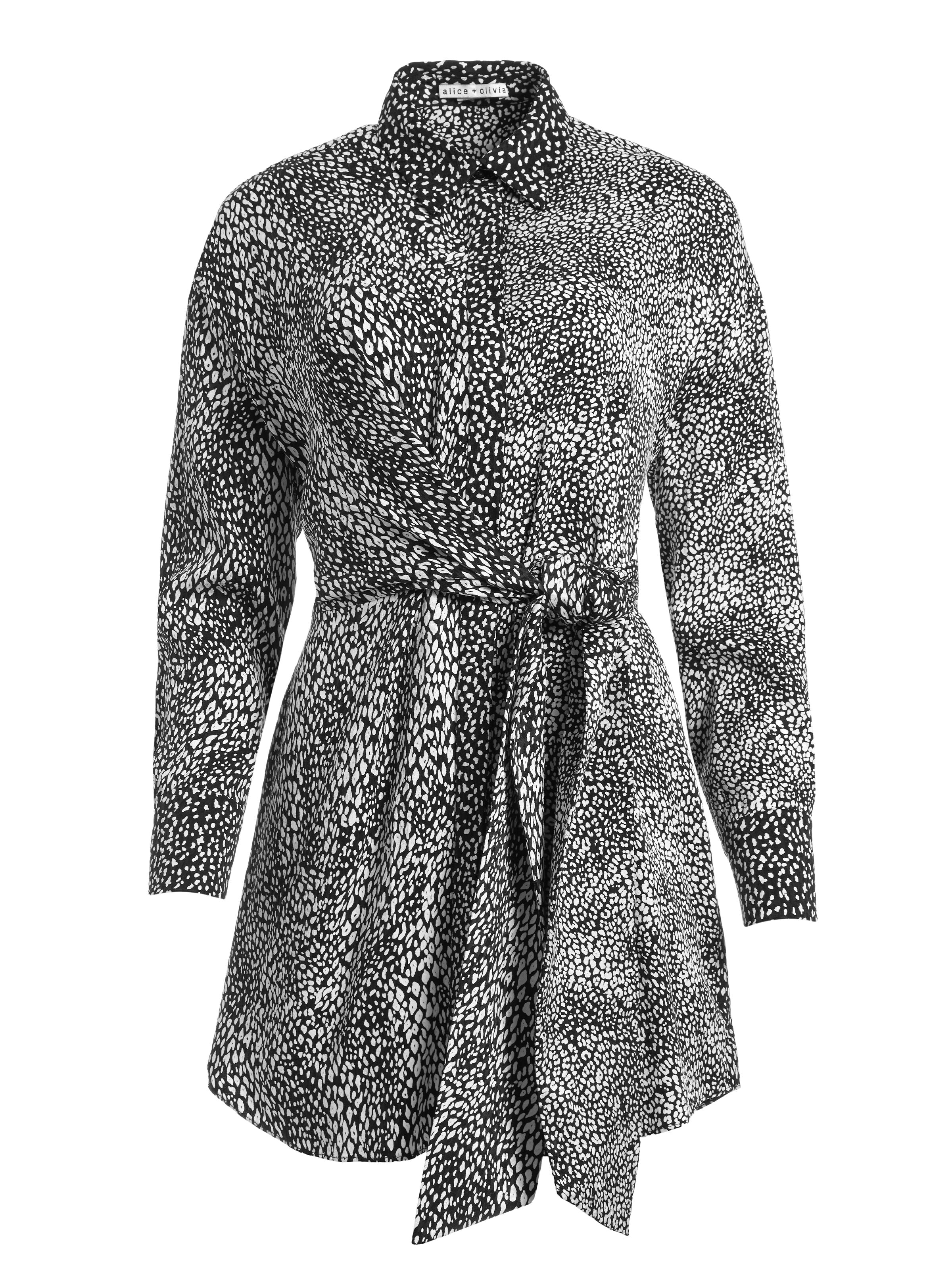 JODI COLLARED TIE WAIST MINI DRESS-ALICE + OLIVIA