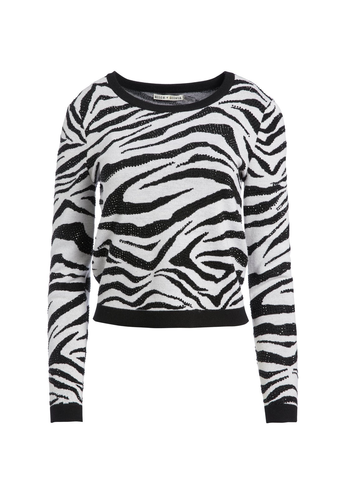 CONNIE CRYSTAL ZEBRA PULLOVER-ALICE + OLIVIA