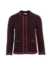 GEORGIA CHAIN TRIM SWEATER JACKET-BORDEAUX/BLACK-ALICE + OLIVIA
